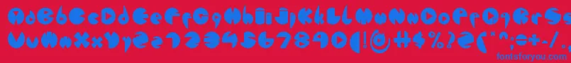 フォントFontLondonEyes2 – 赤い背景に青い文字