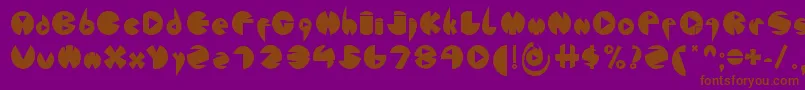 フォントFontLondonEyes2 – 紫色の背景に茶色のフォント