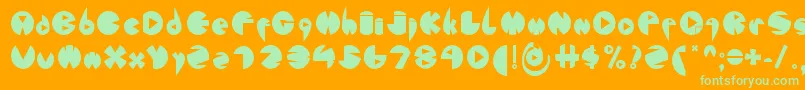 FontLondonEyes2-Schriftart – Grüne Schriften auf orangefarbenem Hintergrund