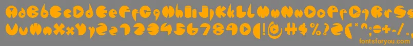 フォントFontLondonEyes2 – オレンジの文字は灰色の背景にあります。