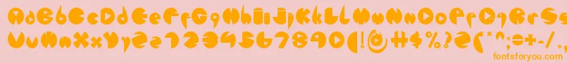 フォントFontLondonEyes2 – オレンジの文字がピンクの背景にあります。