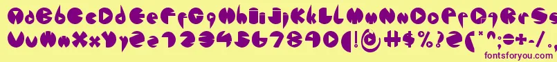 FontLondonEyes2 Font – Purple Fonts on Yellow Background