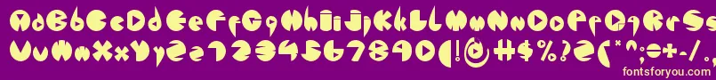 FontLondonEyes2 Font – Yellow Fonts on Purple Background