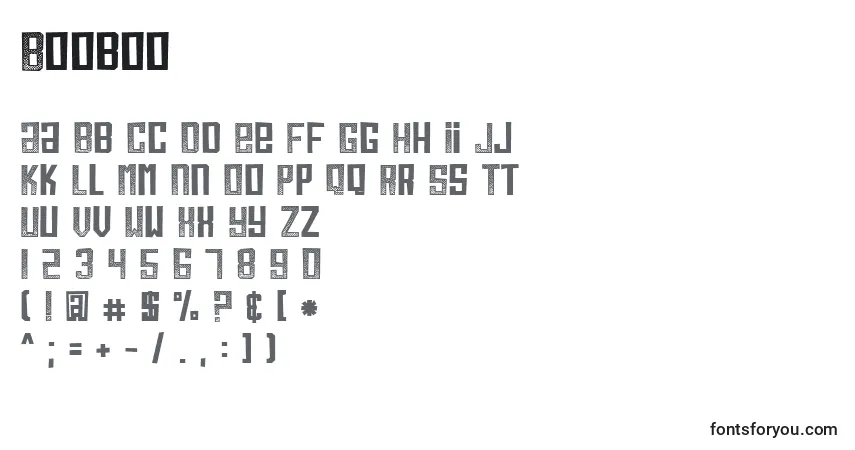 A fonte Booboo – alfabeto, números, caracteres especiais