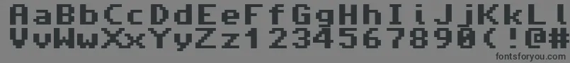 Amiga4ever-Schriftart – Schwarze Schriften auf grauem Hintergrund