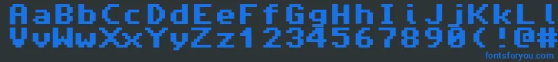 Saiba mais sobre a fonte Amiga4ever Fonte Amiga4ever – fontes azuis em um fundo preto
