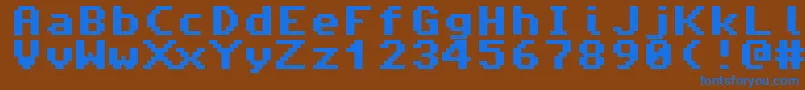 Amiga4ever Font – Blue Fonts on Brown Background