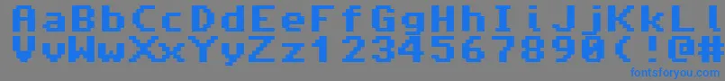 Amiga4ever Font – Blue Fonts on Gray Background