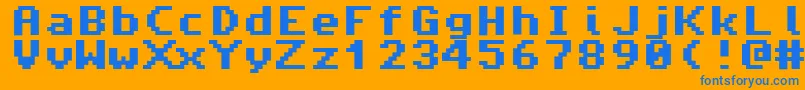 Police Amiga4ever – polices bleues sur fond orange