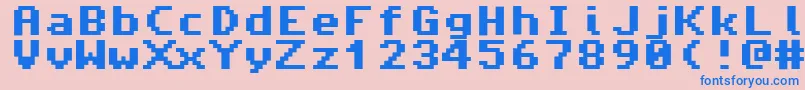 Amiga4ever Font – Blue Fonts on Pink Background
