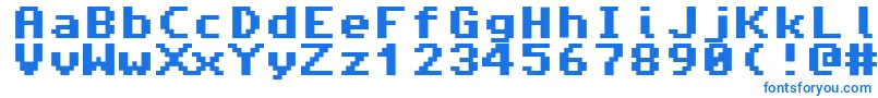 フォントAmiga4ever – 白い背景に青い文字