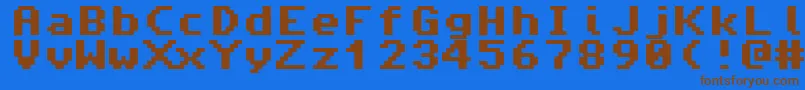 Amiga4ever Font – Brown Fonts on Blue Background
