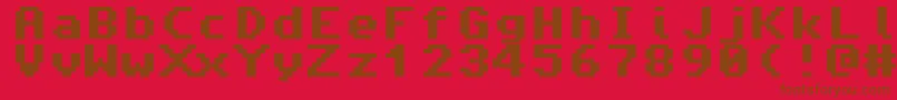 En savoir plus sur la police Amiga4ever Police Amiga4ever – polices brunes sur fond rouge