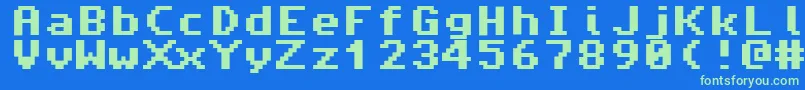 Amiga4ever Font – Green Fonts on Blue Background