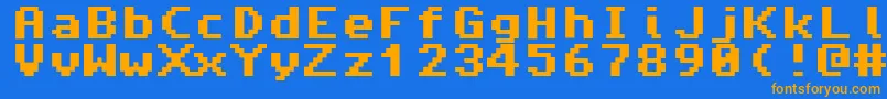 Więcej informacji o czcionce Amiga4ever Czcionka Amiga4ever – pomarańczowe czcionki na niebieskim tle