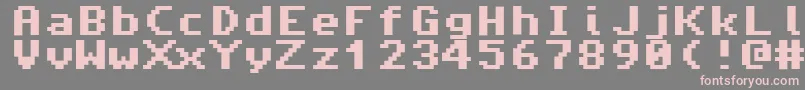 Amiga4ever-Schriftart – Rosa Schriften auf grauem Hintergrund