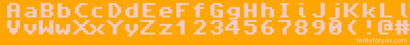 フォントAmiga4ever – オレンジの背景にピンクのフォント