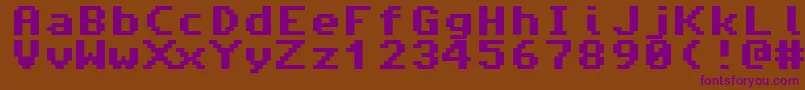 Amiga4ever Font – Purple Fonts on Brown Background