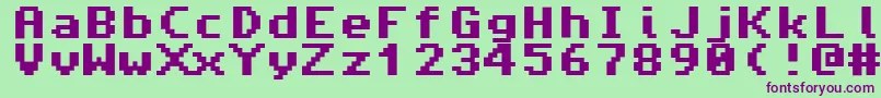 Amiga4ever Font – Purple Fonts on Green Background
