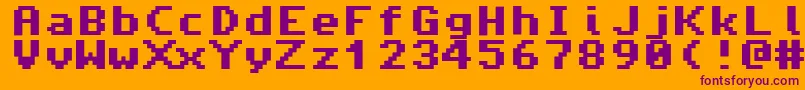 Amiga4ever Font – Purple Fonts on Orange Background