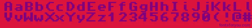 Amiga4ever-fontti – violetit fontit punaisella taustalla