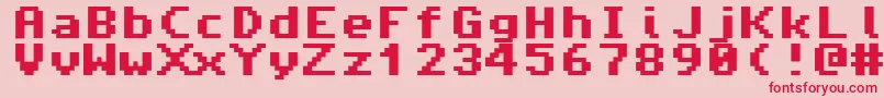 フォントAmiga4ever – ピンクの背景に赤い文字