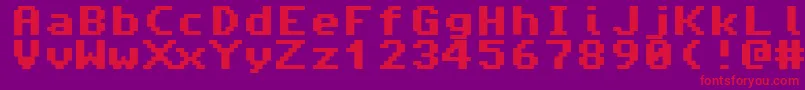 フォントAmiga4ever – 紫の背景に赤い文字