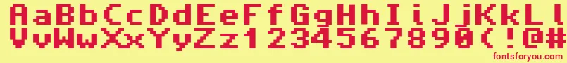 Amiga4ever Font – Red Fonts on Yellow Background