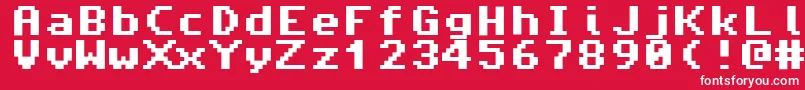 Amiga4ever Font – White Fonts on Red Background