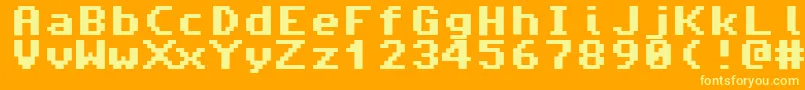 Fonte Amiga4ever – fontes amarelas em um fundo laranja