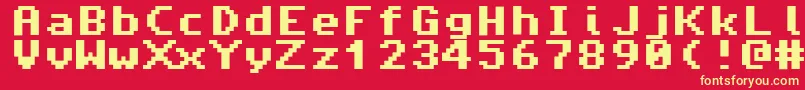 Amiga4ever Font – Yellow Fonts on Red Background