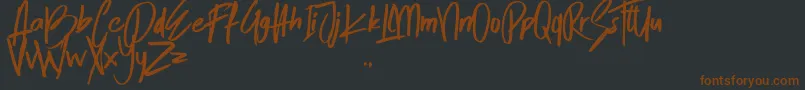 SkytreeOne-fontti – ruskeat fontit mustalla taustalla