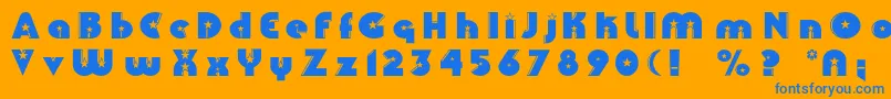 Collinsc Font – Blue Fonts on Orange Background