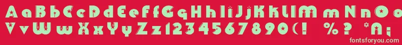 Collinsc Font – Green Fonts on Red Background