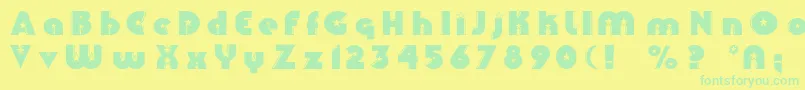 Collinsc Font – Green Fonts on Yellow Background