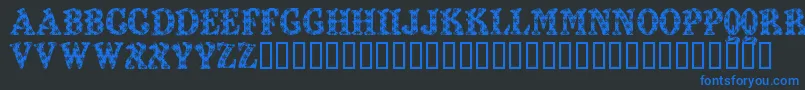 KiddyFlakey Font – Blue Fonts on Black Background