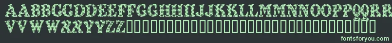 KiddyFlakey-fontti – vihreät fontit mustalla taustalla
