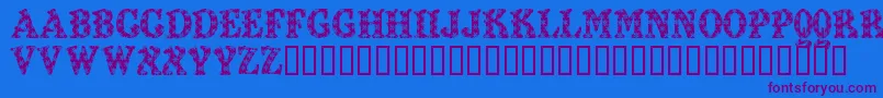 KiddyFlakey-Schriftart – Violette Schriften auf blauem Hintergrund