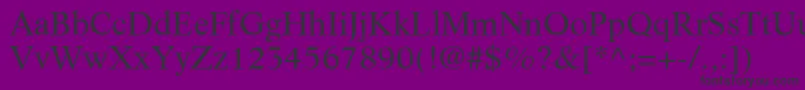 LifeLtRoman-fontti – mustat fontit violetilla taustalla