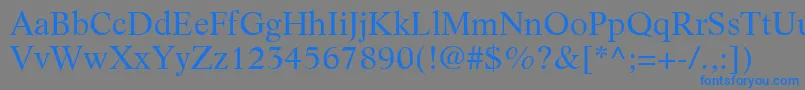 フォントLifeLtRoman – 灰色の背景に青い文字