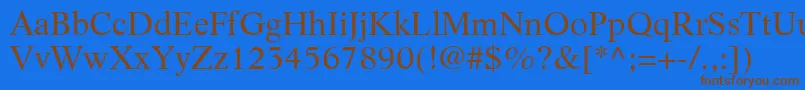 フォントLifeLtRoman – 茶色の文字が青い背景にあります。