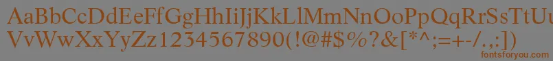 フォントLifeLtRoman – 茶色の文字が灰色の背景にあります。