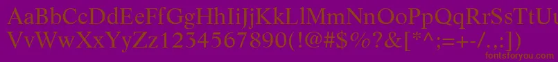 LifeLtRoman Font – Brown Fonts on Purple Background