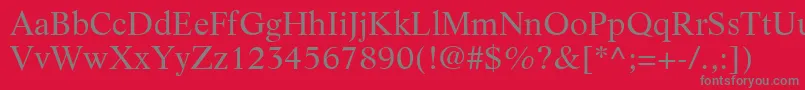 LifeLtRoman Font – Gray Fonts on Red Background