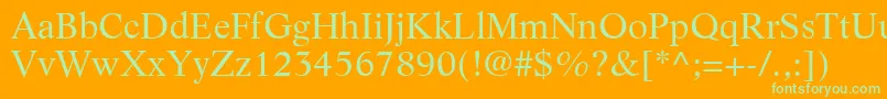 LifeLtRoman Font – Green Fonts on Orange Background