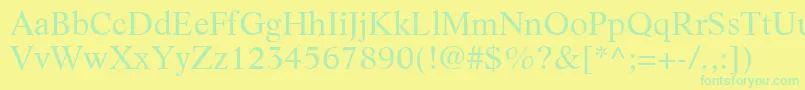 フォントLifeLtRoman – 黄色い背景に緑の文字