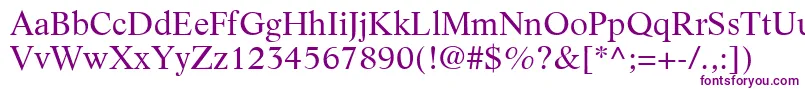 LifeLtRoman-Schriftart – Violette Schriften auf weißem Hintergrund
