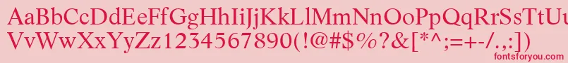 LifeLtRoman Font – Red Fonts on Pink Background