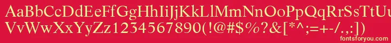 LifeLtRoman Font – Yellow Fonts on Red Background