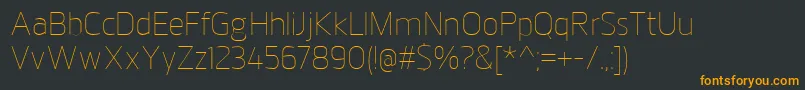 Шрифт JuhlThin – оранжевые шрифты на чёрном фоне